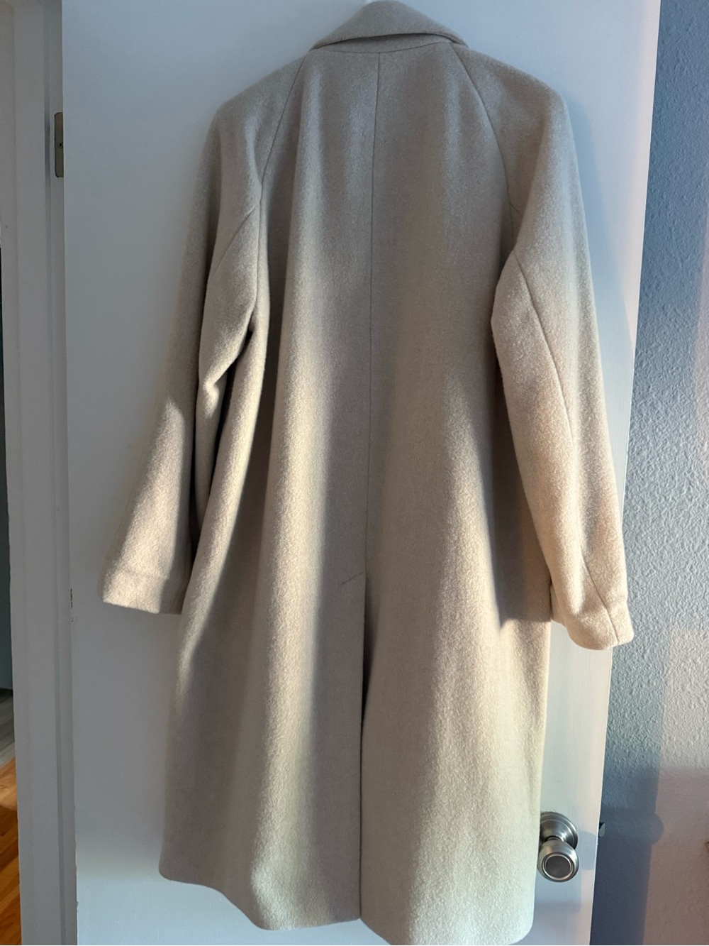 H&M Wool Blend Double Breasted Long Coat in Light Beige/cream Size S - Picture 5 of 5